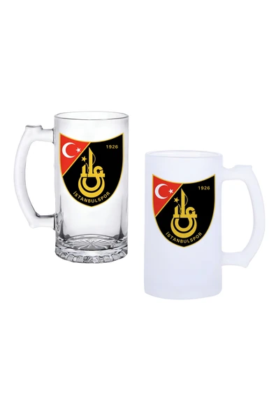 GHOSTBASTIR DESİGN İstanbulspor Kulplu Bira Bardağı Buzlu veya Şeffaf Seçenekli 0119 ürün görseli 1