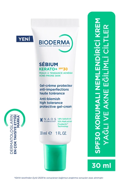 Bioderma Sebium Kerato+ Sivilce Akne Lekesi Karşıtı SPF30 Korumalı Nemlendirici Krem 30 ml. ürün görseli 1