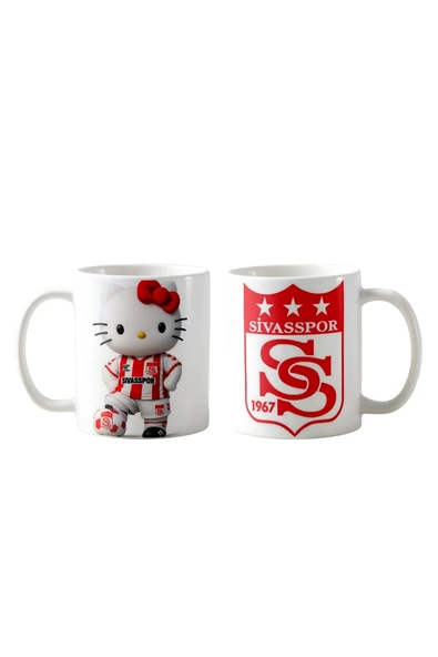 GHOSTBASTIR DESİGN Sivasspor Hello Kitty Kupa Bardak | Tek Adet K0115 ürün görseli 1