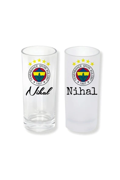 GHOSTBASTIR DESİGN Kişiye Özel Fenerbahçe Buzlu / Buzsuz Seçenekli Rakı Bardağı 1 Adet Şık Sunum Bardağı 0135 ürün görseli 1