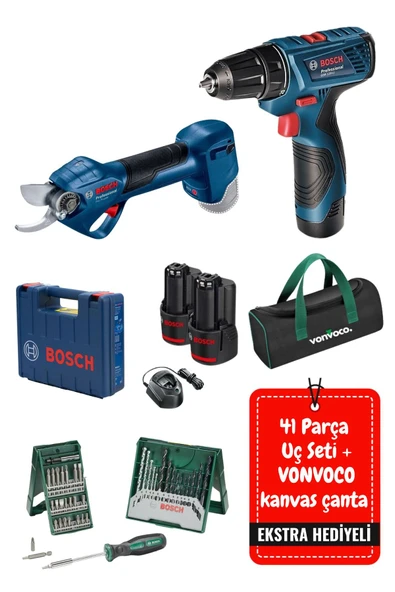 Pro Pruner Akülü Şarjlı Dal Budama Makası Ağaç Kesme Testeresi Makinası + Gsr 120 Li Akülü Vidalama ürün görseli 1