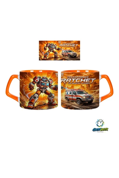 GHOSTBASTIR Design Transformers Ratchet Kupa Bardak | Tek Adet 0739 ürün görseli 1