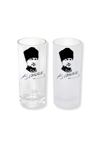 GHOSTBASTIR DESİGN Atatürk Buzlu / Buzsuz Seçenekli Rakı Bardağı – 1 Adet Şık Sunum Bardağı 068 ürün görseli 1