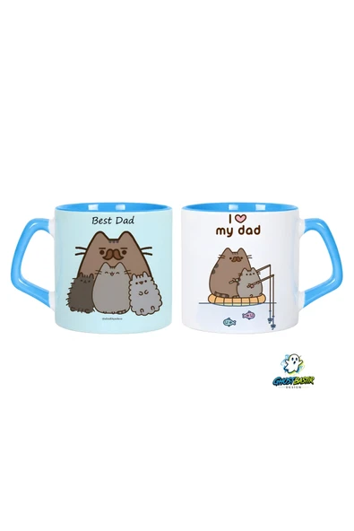 GHOSTBASTIR Design Babalar Günü Pusheen Kupa Bardak | Tek Adet 0635 ürün görseli 1