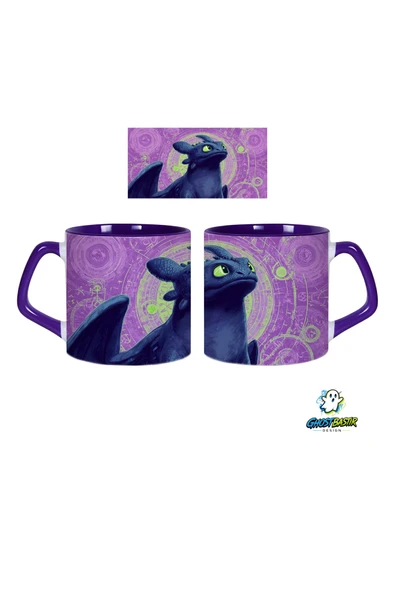 GHOSTBASTIR Design Ejderha Gece Öfkesi Kupa Bardak | Tek Adet 0641 ürün görseli 1