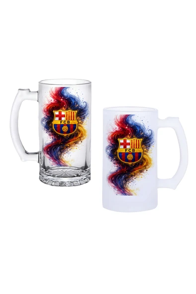 GHOSTBASTIR DESİGN FC Barcelona Kulplu Bira Bardağı Buzlu veya Şeffaf Seçenekli 067 ürün görseli 1