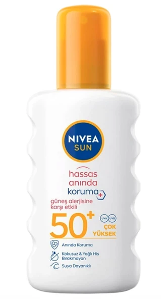 Nivea Sun Hassas Anında Koruma Güneş Koruyucu Sprey SPF50 200 ml ürün görseli 1