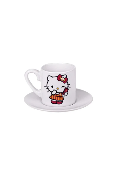 GHOSTBASTIR DESİGN Galatasaray Hello Kitty Türk Kahvesi Fincanı 023 ürün görseli 1
