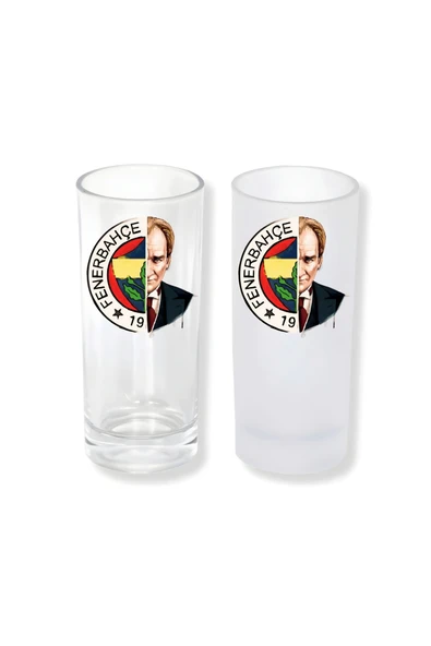 GHOSTBASTIR DESİGN Fenerbahçe Atatürk Buzlu / Buzsuz Seçenekli Rakı Bardağı 1 Adet Şık Sunum Bardağı 091 ürün görseli 1