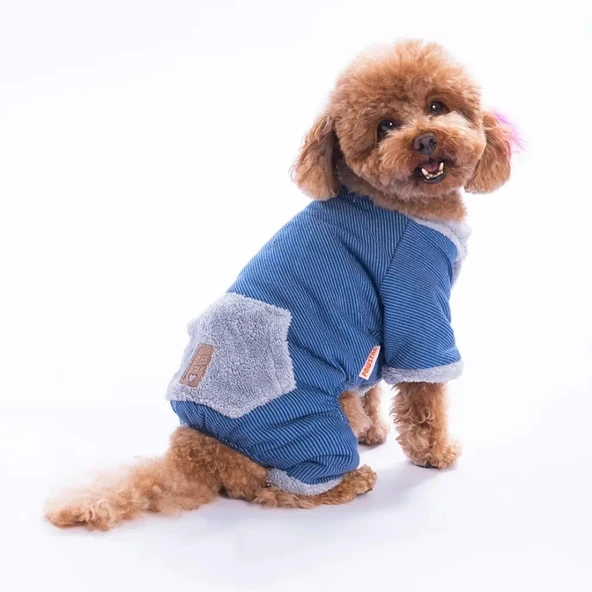 Pawstar Kedi ve KÜÇÜK Köpek Mavi Alabama Tulum 2XL Sırt43cm Göğüs58cm Boyun38cm ürün görseli 1