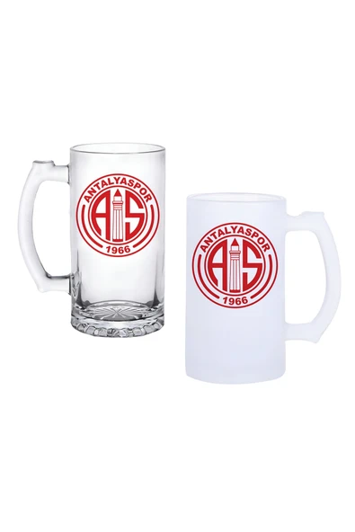 GHOSTBASTIR DESİGN Antalyaspor Kulplu Bira Bardağı Buzlu veya Şeffaf Seçenekli 014 ürün görseli 1