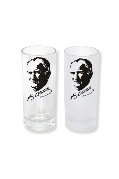 GHOSTBASTIR DESİGN Atatürk Buzlu / Buzsuz Seçenekli Rakı Bardağı – 1 Adet Şık Sunum Bardağı 067 ürün görseli 1