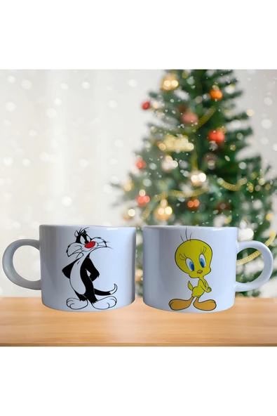 GHOSTBASTIR DESİGN Tweety ve Sylvestre Kupa Bardak | Tek Adet 0534 ürün görseli 1