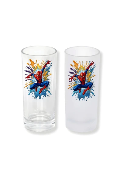 GHOSTBASTIR DESİGN Spiderman Buzlu / Buzsuz Seçenekli Rakı Bardağı – 1 Adet Şık Sunum Bardağı 041 ürün görseli 1