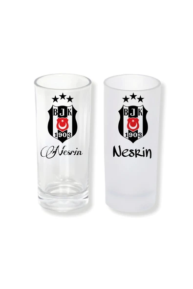 GHOSTBASTIR DESİGN Kişiye Özel Beşiktaş Buzlu / Buzsuz Seçenekli Rakı Bardağı 1 Adet Şık Sunum Bardağı 030 ürün görseli 1