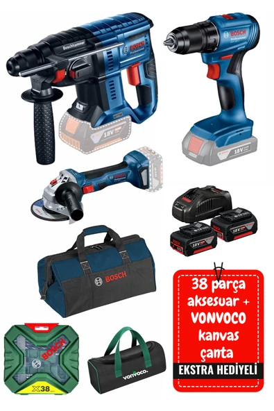 Gsr 185-lı Gws 180-lı Gbh 180-lı Şarjlı Vidalama Akülü Taşlama Kırıcı Delici Hilti Makine Seti ürün görseli 1