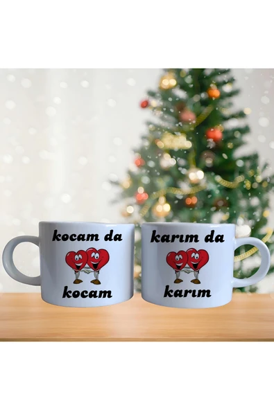 GHOSTBASTIR DESİGN Kişiye Özel Karım Kocam Kahve Fincan Takımı 003 ürün görseli 1
