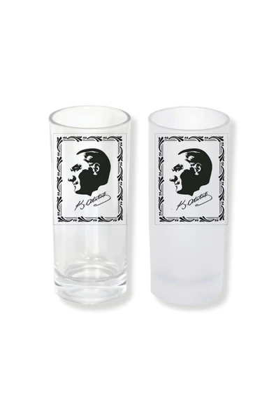 GHOSTBASTIR DESİGN Atatürk Buzlu / Buzsuz Seçenekli Rakı Bardağı – 1 Adet Şık Sunum Bardağı 058 ürün görseli 1