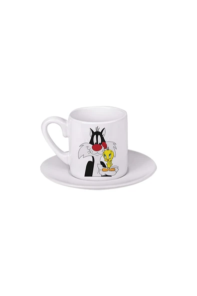 GHOSTBASTIR DESİGN Tweety ve Sylvestre Türk Kahvesi Fincanı 005 ürün görseli 1