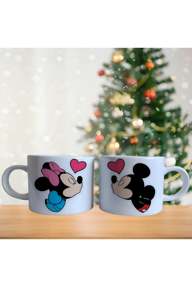 GHOSTBASTIR DESİGN Mickey ve Minnie Kahve Fincan Takımı 008 ürün görseli 1