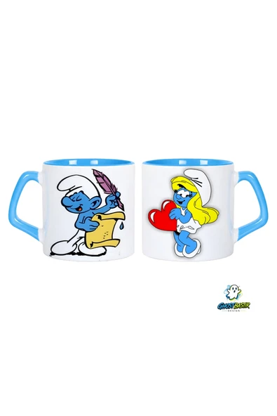 GHOSTBASTIR Design Şirinler Kupa Bardak | Tek Adet 0727 ürün görseli 1