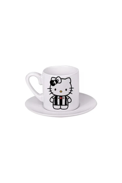 GHOSTBASTIR DESİGN Beşiktaş Hello Kitty Türk Kahvesi Fincanı 048 ürün görseli 1