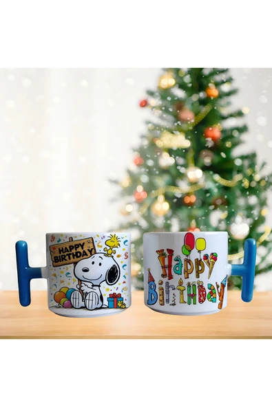 GHOSTBASTIR DESİGN Snoopy Doğum Günü Kupa Bardak | Tek Adet 0441 ürün görseli 1