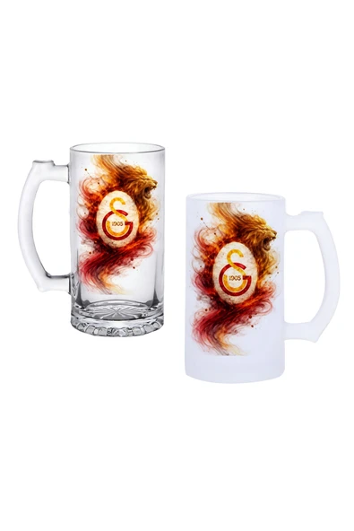 GHOSTBASTIR DESİGN Galatasaray Kulplu Bira Bardağı Buzlu veya Şeffaf Seçenekli 088 ürün görseli 1