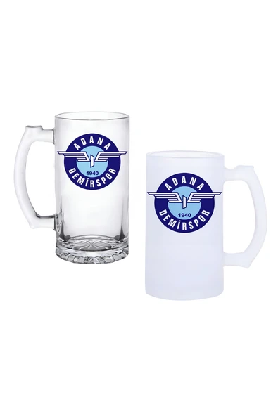 GHOSTBASTIR DESİGN Adana Demirspor Kulplu Bira Bardağı Buzlu veya Şeffaf Seçenekli 001 ürün görseli 1