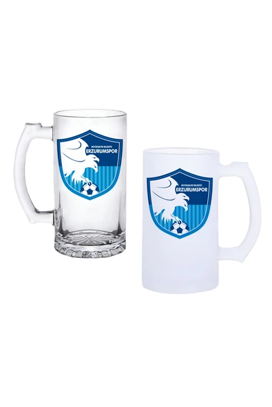 GHOSTBASTIR DESİGN Erzurumspor Kulplu Bira Bardağı Buzlu veya Şeffaf Seçenekli 062 ürün görseli 1