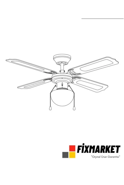 Vantilatör Avize Lamba Tavan Vantilatörü Pervaneli Avize Işıklı 92cm Çap - Resim 3
