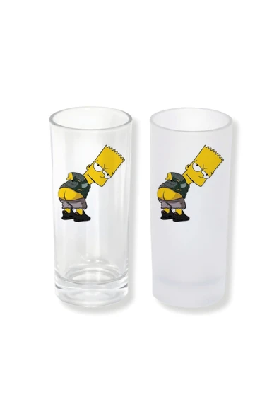 GHOSTBASTIR DESİGN Simpsons Buzlu / Buzsuz Seçenekli Rakı Bardağı – 1 Adet Şık Sunum Bardağı 044 ürün görseli 1