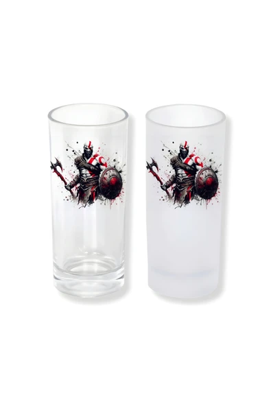 GHOSTBASTIR DESİGN The God Of War Buzlu / Buzsuz Seçenekli Rakı Bardağı – 1 Adet Şık Sunum Bardağı 078 ürün görseli 1