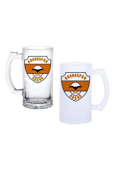 GHOSTBASTIR DESİGN Adanaspor Kulplu Bira Bardağı Buzlu veya Şeffaf Seçenekli 002 ürün görseli 1