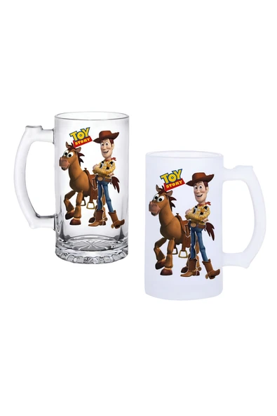 GHOSTBASTIR DESİGN Toy Story Kulplu Bira Bardağı Buzlu veya Şeffaf Seçenekli 0233 ürün görseli 1
