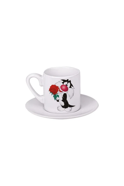GHOSTBASTIR DESİGN Looney Tunes Silvestre Türk Kahvesi Fincanı 072 ürün görseli 1