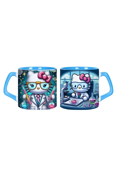GHOSTBASTIR DESİGN Hello Kitty Bilim İnsanı Kupa Bardak | Tek Adet 0217 ürün görseli 1