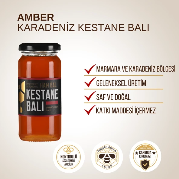 Karadeniz Kestane Balı (Ham Bal) 300 gr - Resim 2