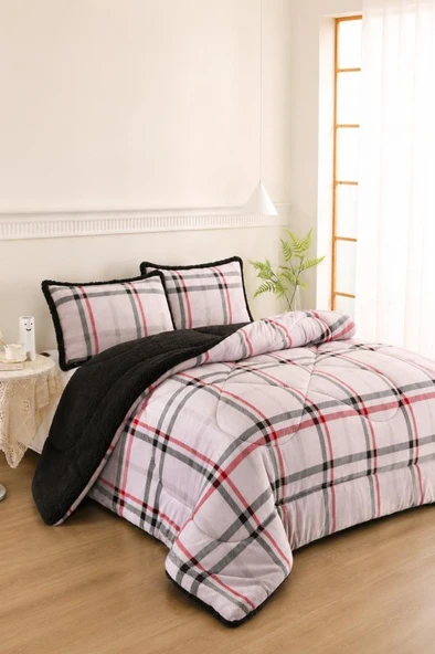 Spring Desenli Peluş Çift Kişilik Comforter Set ürün görseli 1