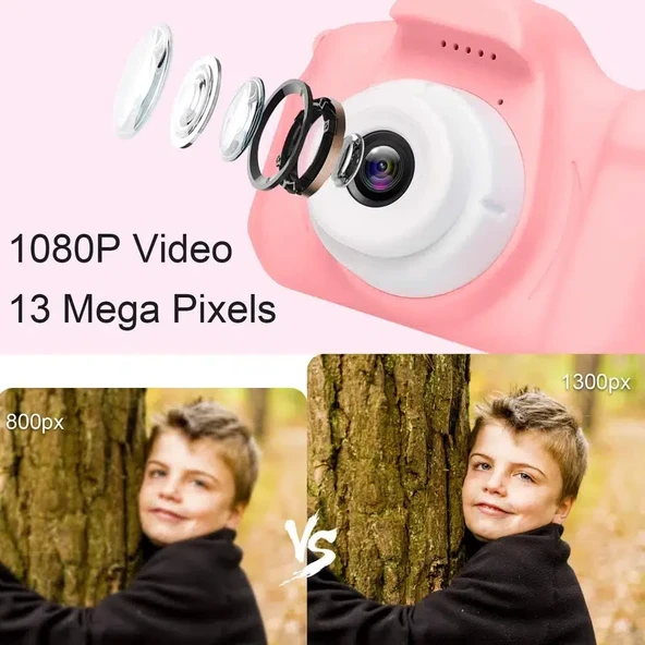 Mini Kamera Fotoğraf Makinesi Pembe ürün görseli 1