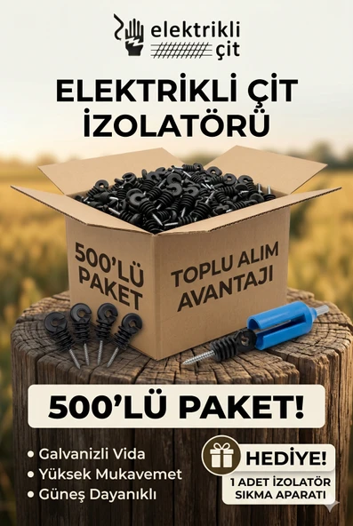Canımız Enerji 500 Adet Elektrikli Çit İzolatörü + Sıkma Aparatı Hediyeli ürün görseli 1