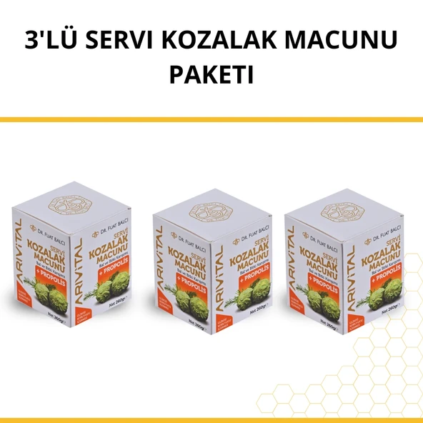3'lü Dr. Fuat Balcı Servi Kozalak Macunu (Propolisli) Paketi ürün görseli 1