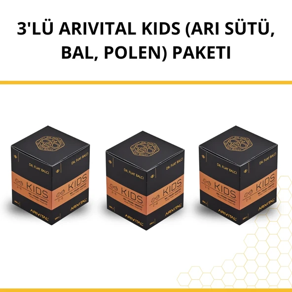 3'lü Arıvital Kids (Arı Sütü, Bal, Polen) Paketi ürün görseli 1