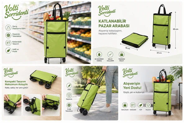 Katlanabilir Pazar Arabası ürün görseli 1