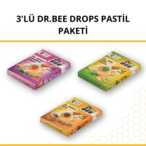 3'lü Dr. Bee Drops Pastil Paketi ürün görseli 1