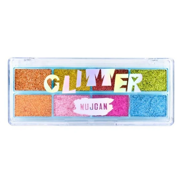 8 Renk Yaz Glitter Far Paleti - 2'li Set - Resim 4
