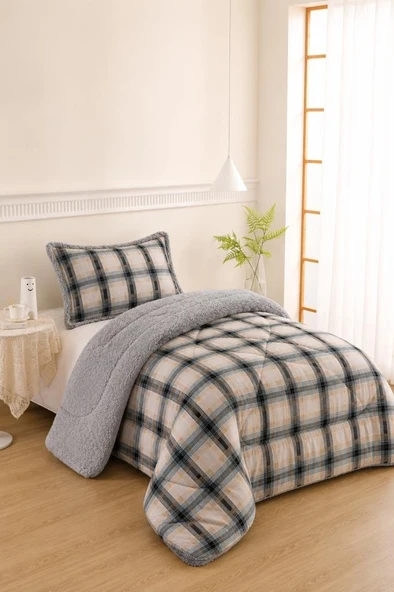 Karmen Desenli Peluş Tek Kişilik Comforter Set ürün görseli 1