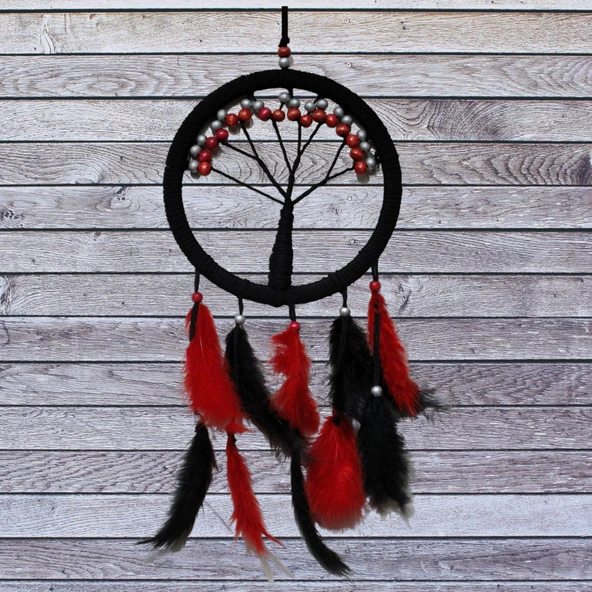 Siyah Kırmızı Hayat Ağacı Dream Catcher ürün görseli 1