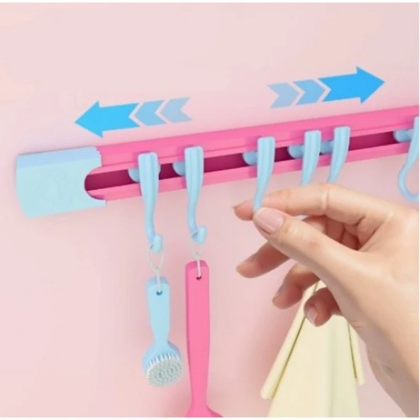 10 Kancalı Raylı Mutfak ve Banyo Düzenleyici Askı ürün görseli 1