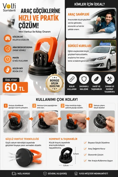 Araç Göçük Düzeltici Mini Vantuz ürün görseli 1
